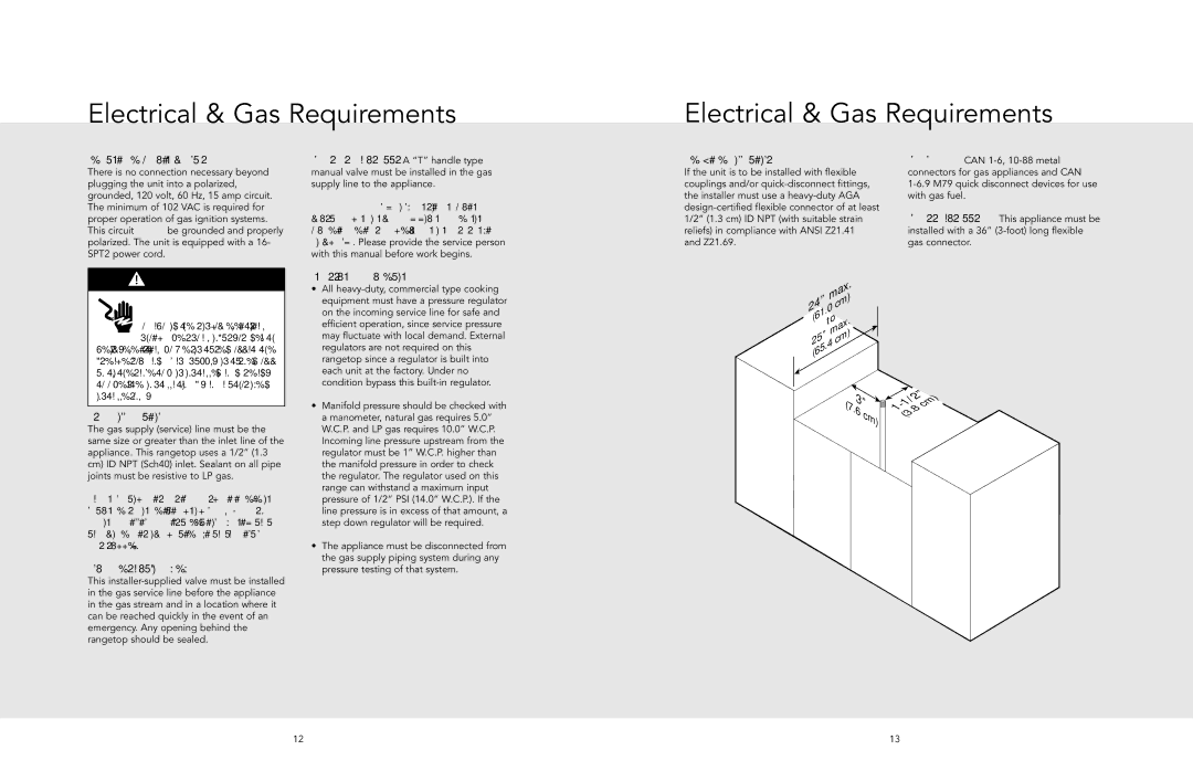 Viking F20637D manual Electrical & Gas Requirements, Electrical Shock 