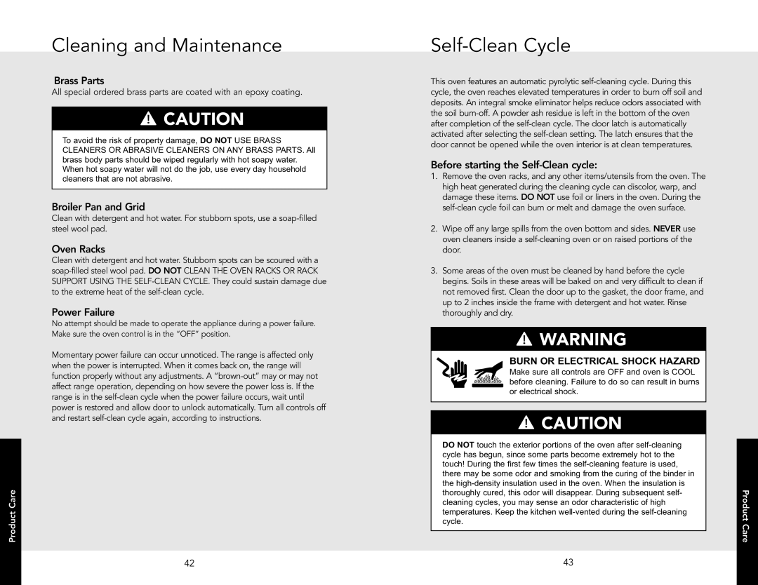 Viking F20654 manual Self-Clean Cycle 