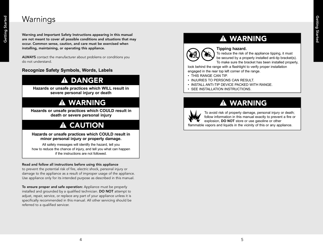 Viking F20654 manual Recognize Safety Symbols, Words, Labels, Getting Started 