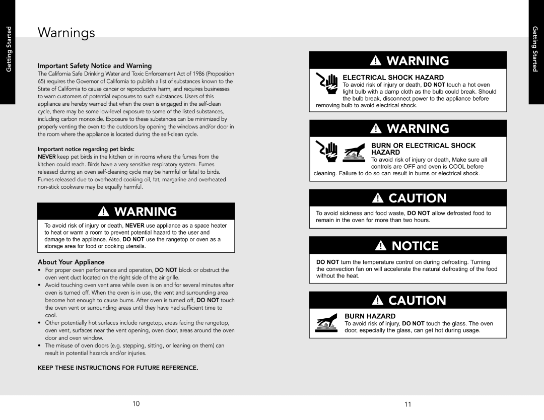 Viking F20654 manual Electrical Shock Hazard 