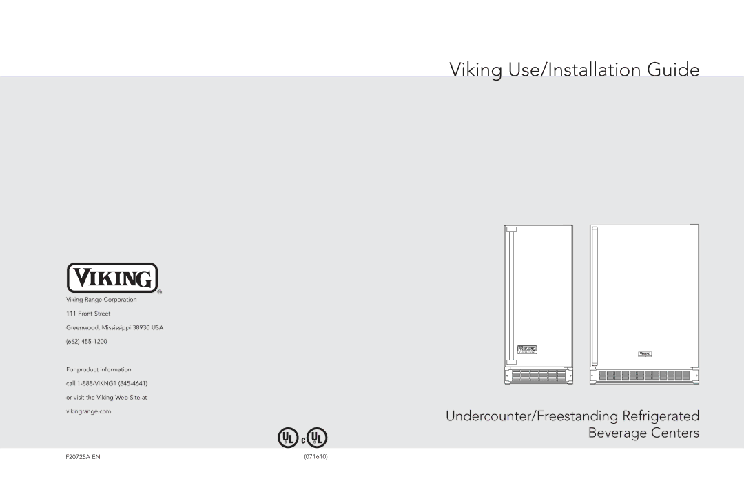 Viking F20725A manual Viking Use/Installation Guide 