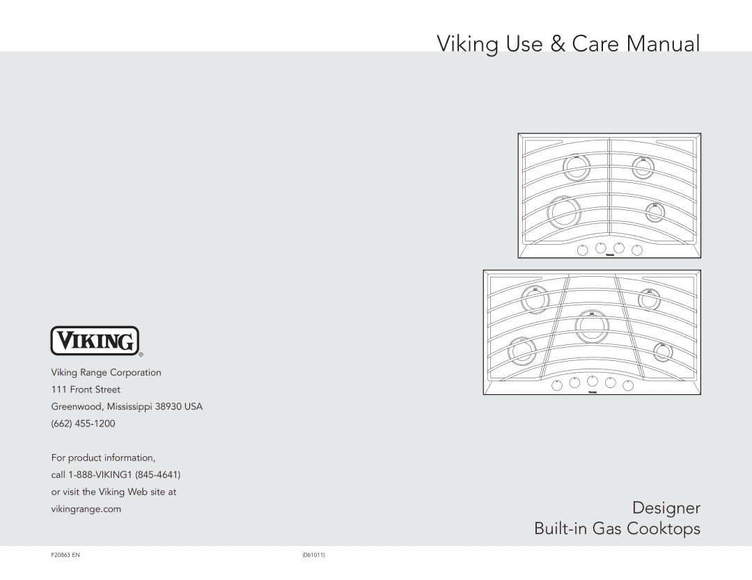 Viking DGSU1605BGG, F20863 EN, DGSU1605BBKLP, DGSU1004BSS, DGSU1605BSS, DGSU1004BBK manual Viking Use & Care Manual 