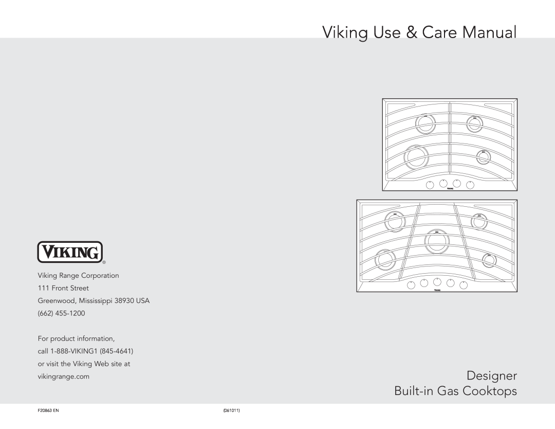 Viking DGSU1605BGG, F20863 EN, DGSU1605BBKLP manual Viking Range Corporation 111 Front Street, Viking Use & Care Manual 