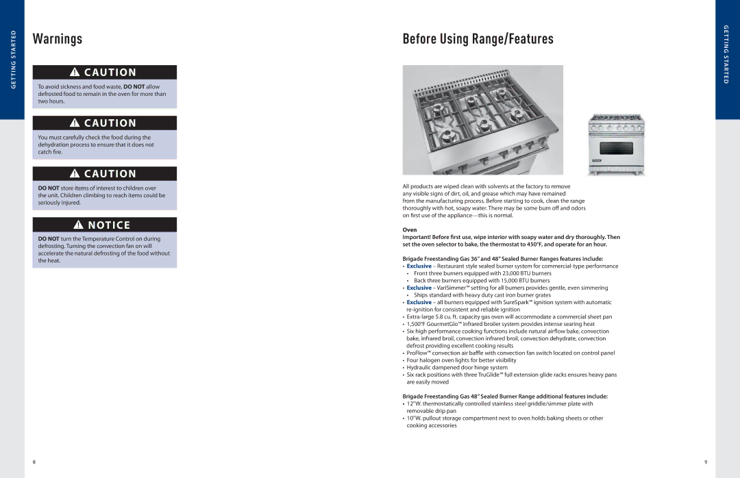 Viking F21032 manual Before Using Range/Features, Oven 