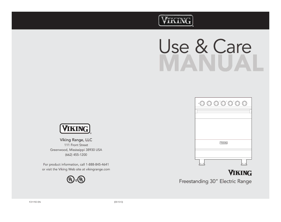 Viking F21192 EN manual Use & Care 