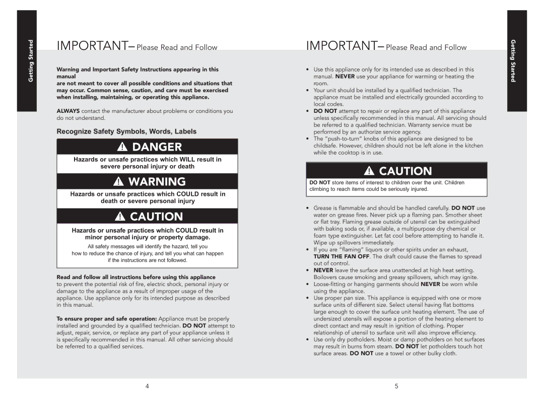 Viking F21212 manual Recognize Safety Symbols, Words, Labels, Getting Started 