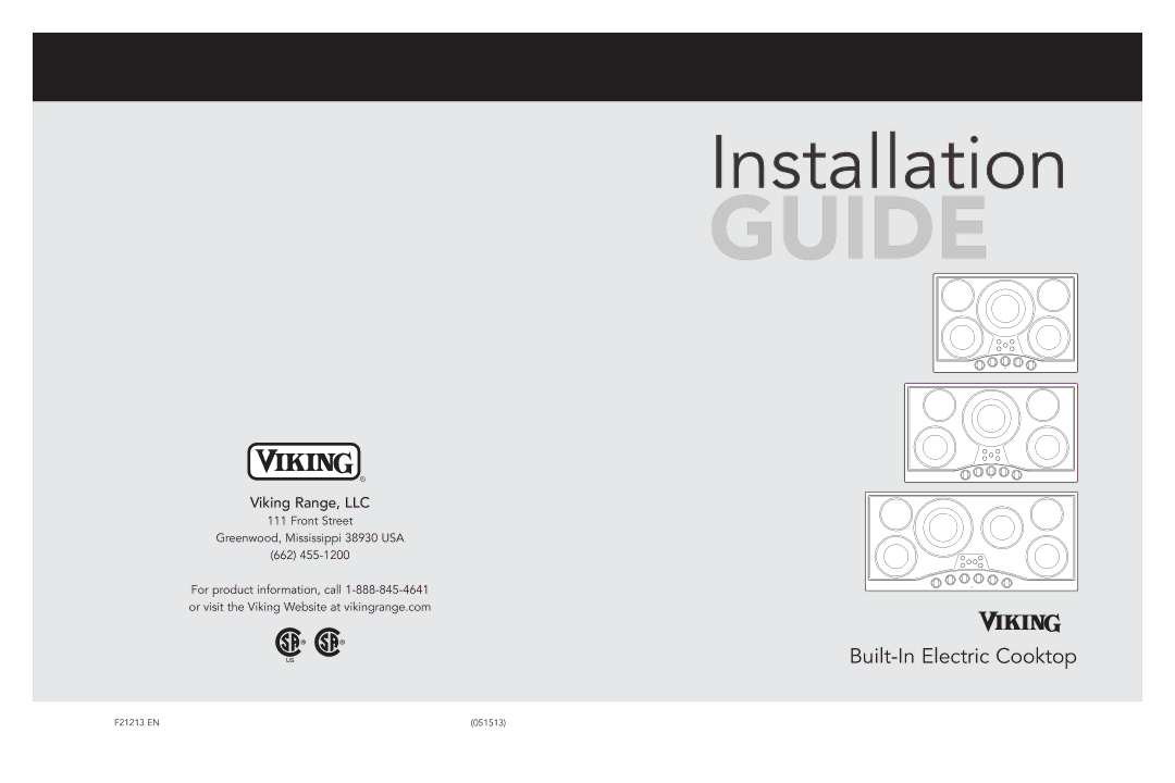 Viking F21213 manual Installation 