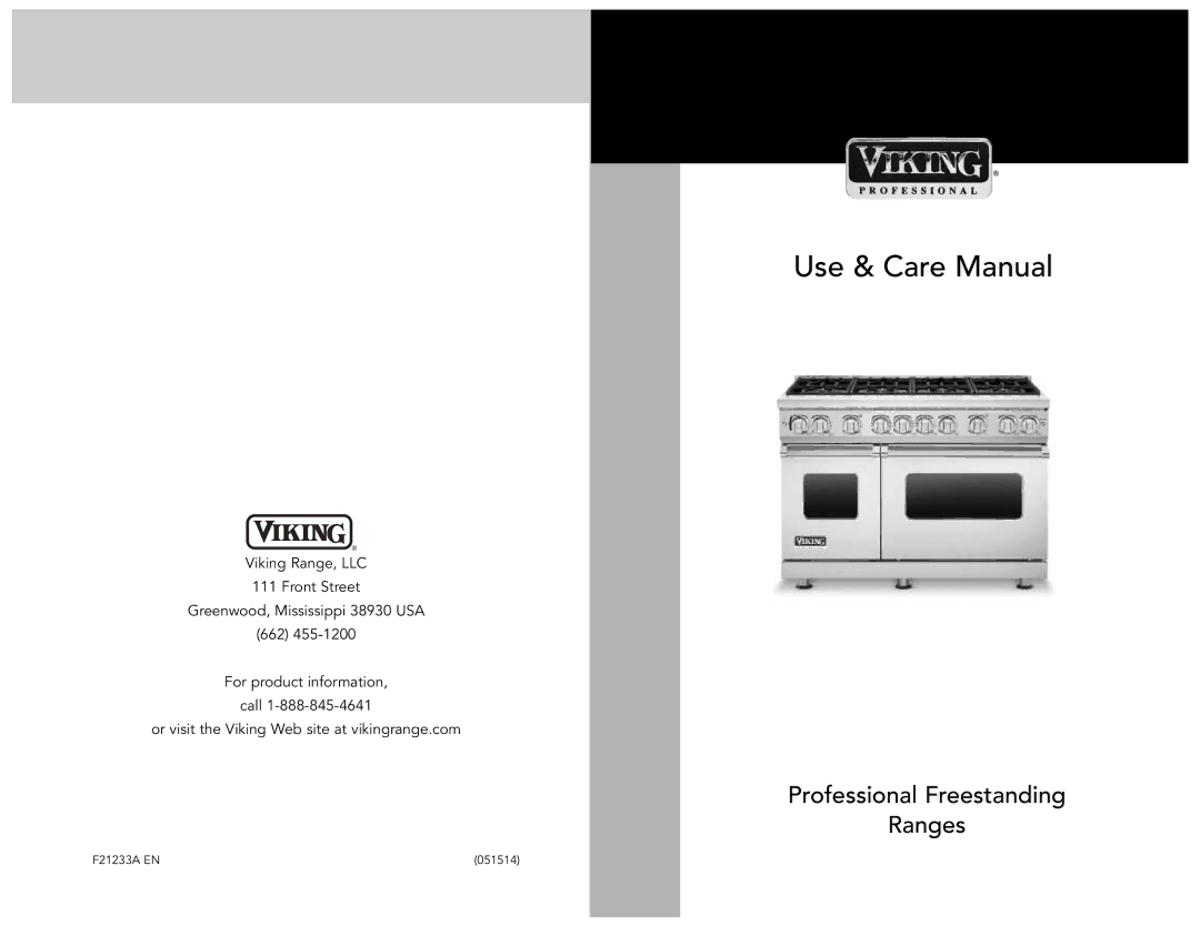 Viking F21233A manual Use & Care Manual 