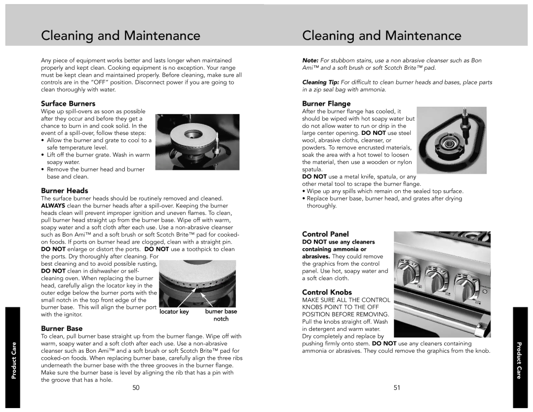 Viking F21233A manual Cleaning and Maintenance 