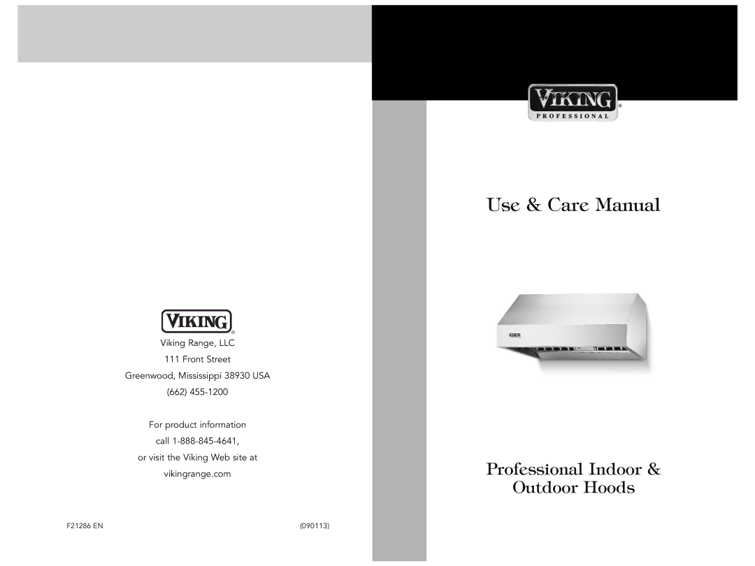 Viking F21286 manual Use & Care Manual 