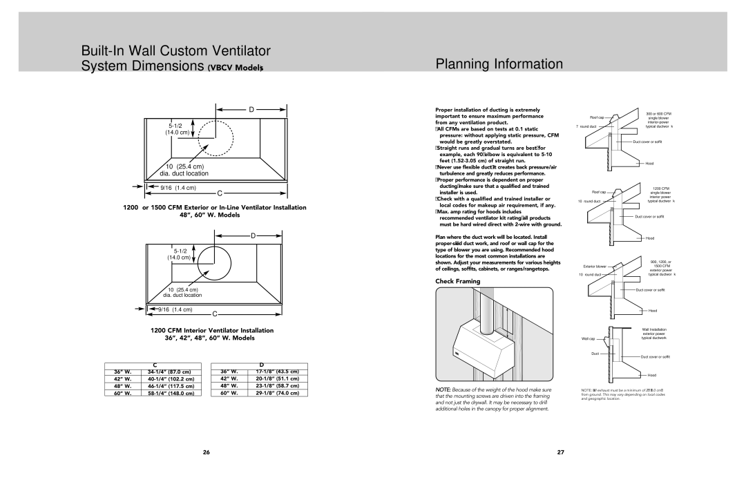 Viking F21287A EN manual Check Framing 