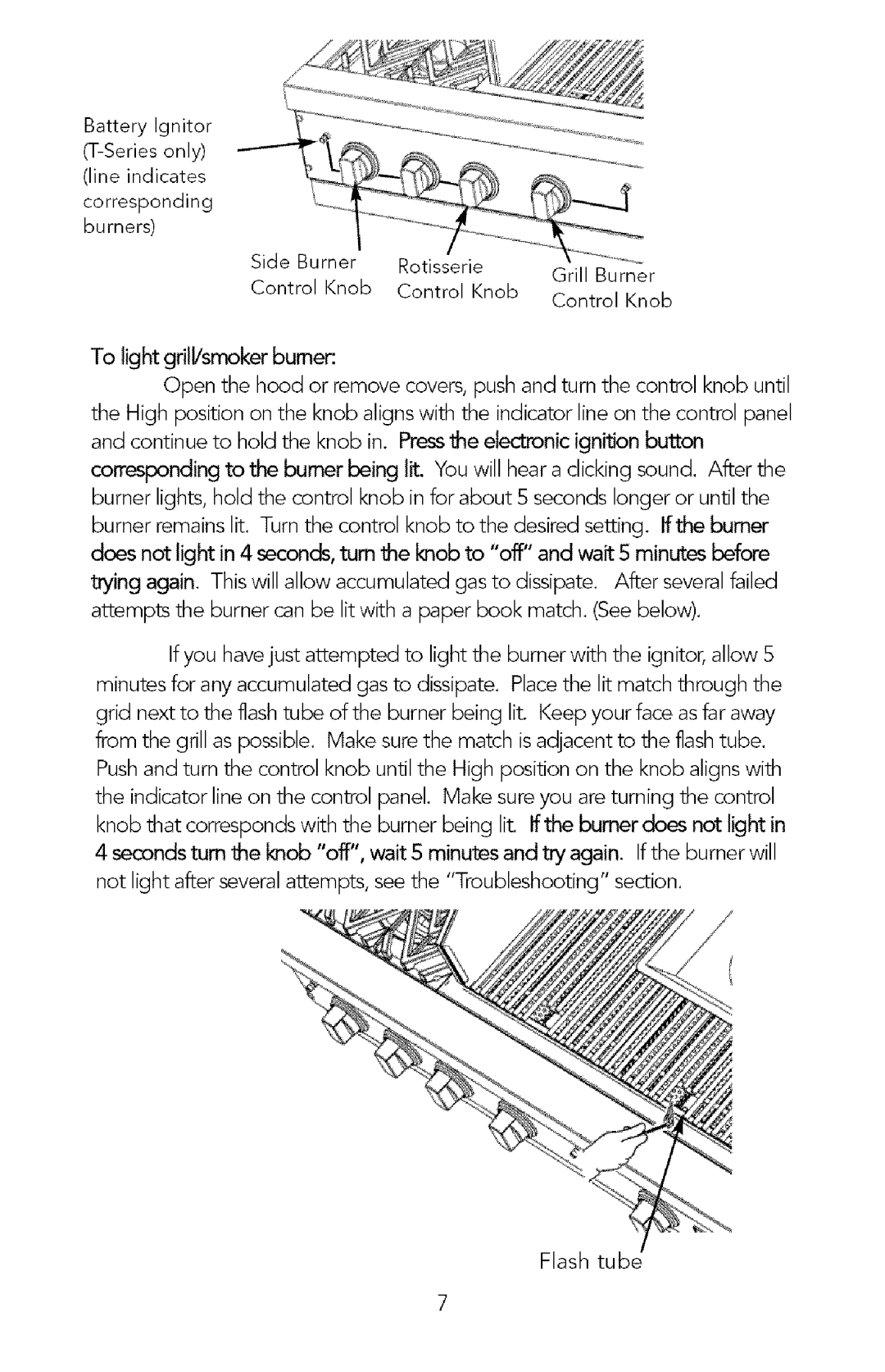 Viking Gas Grill manual Flash tube 