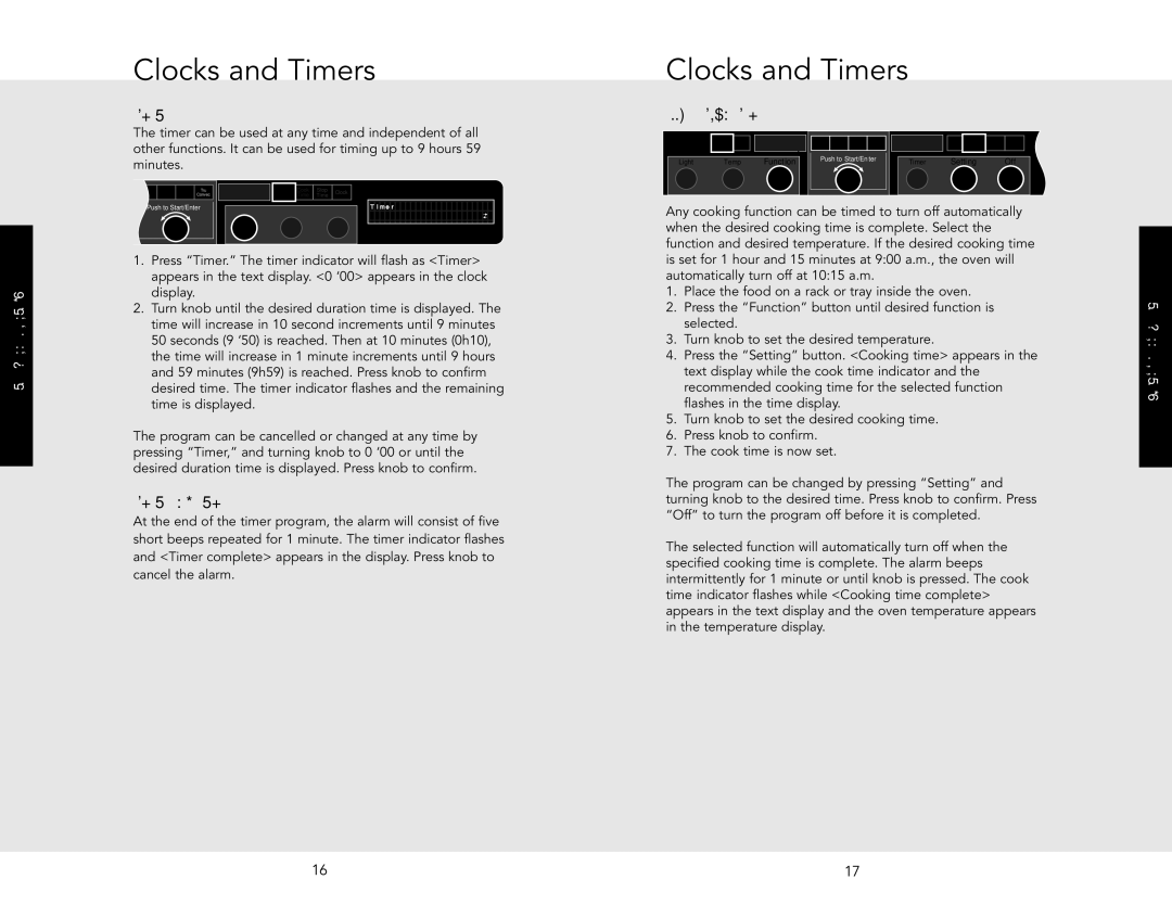 Viking J690.150 manual Timer Alarm, Cooking Time 