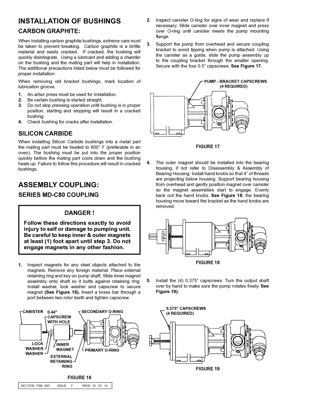 Viking KK823, KK825, KK827, K-825, K-823, K-827 service manual Installation of Bushings, Assembly Coupling 