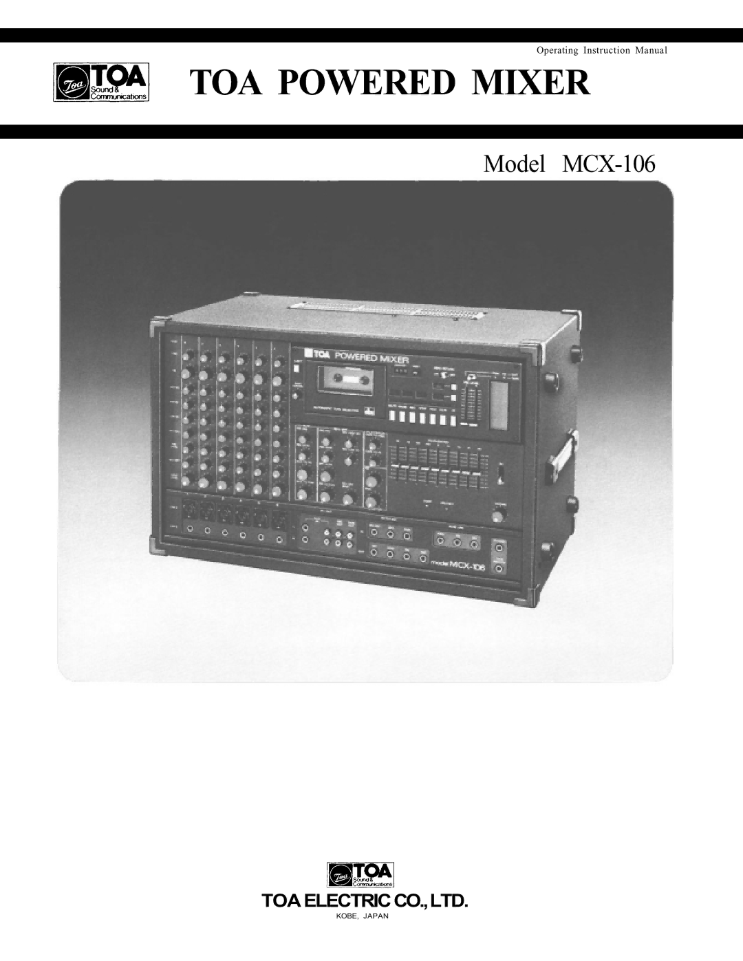 Viking MCX-106 instruction manual TOA Powered Mixer 