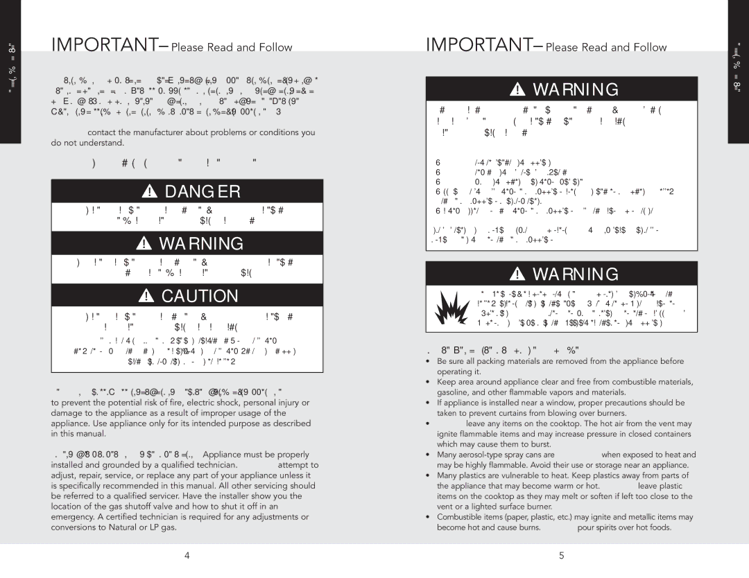 Viking RDGSU2605BSS, RDGSU2005BSS manual To Prevent Fire or Smoke Damage, Getting Started 