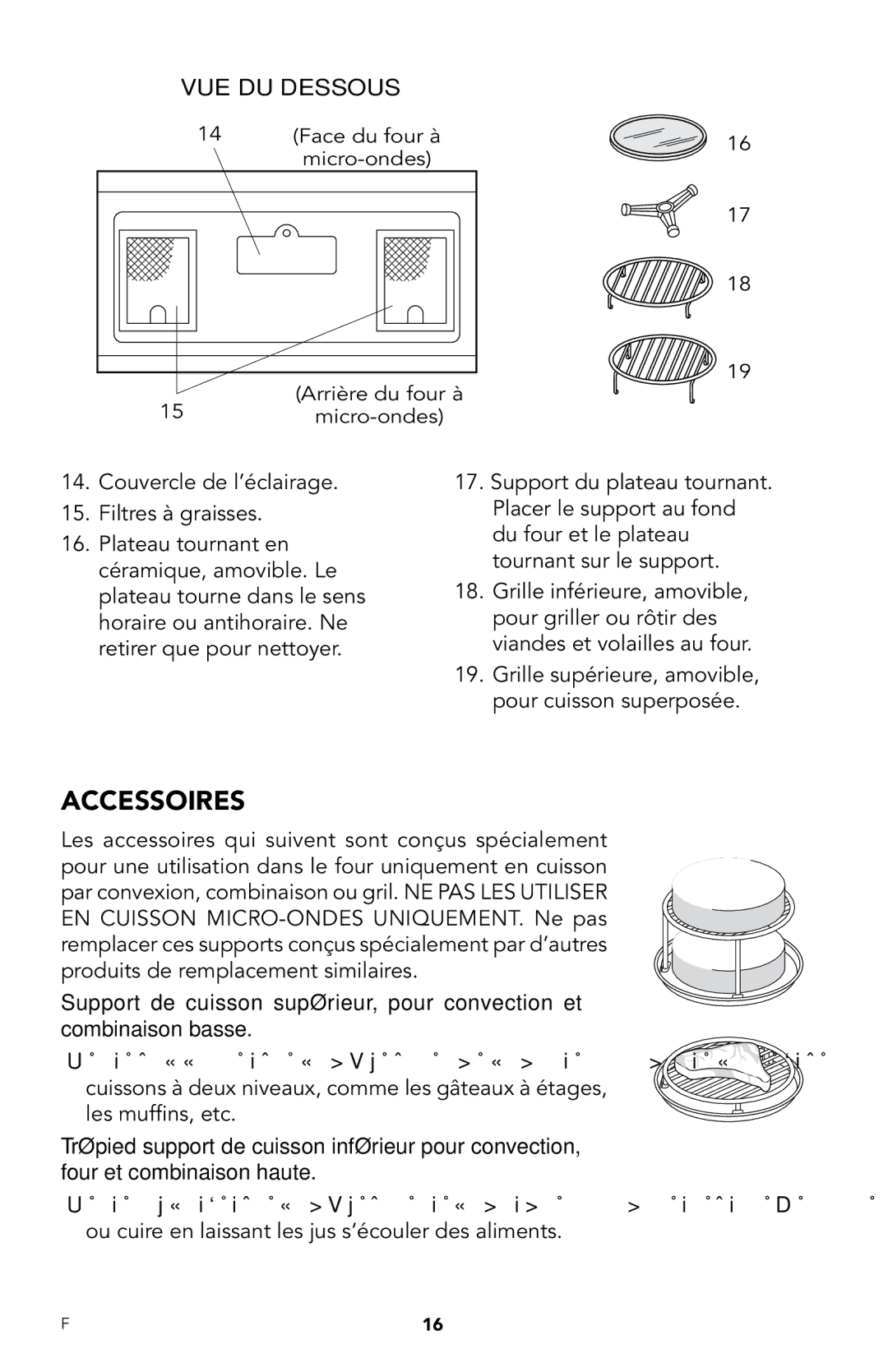 Viking RDMOR206SS manual Accessoires, VUE DU Dessous 