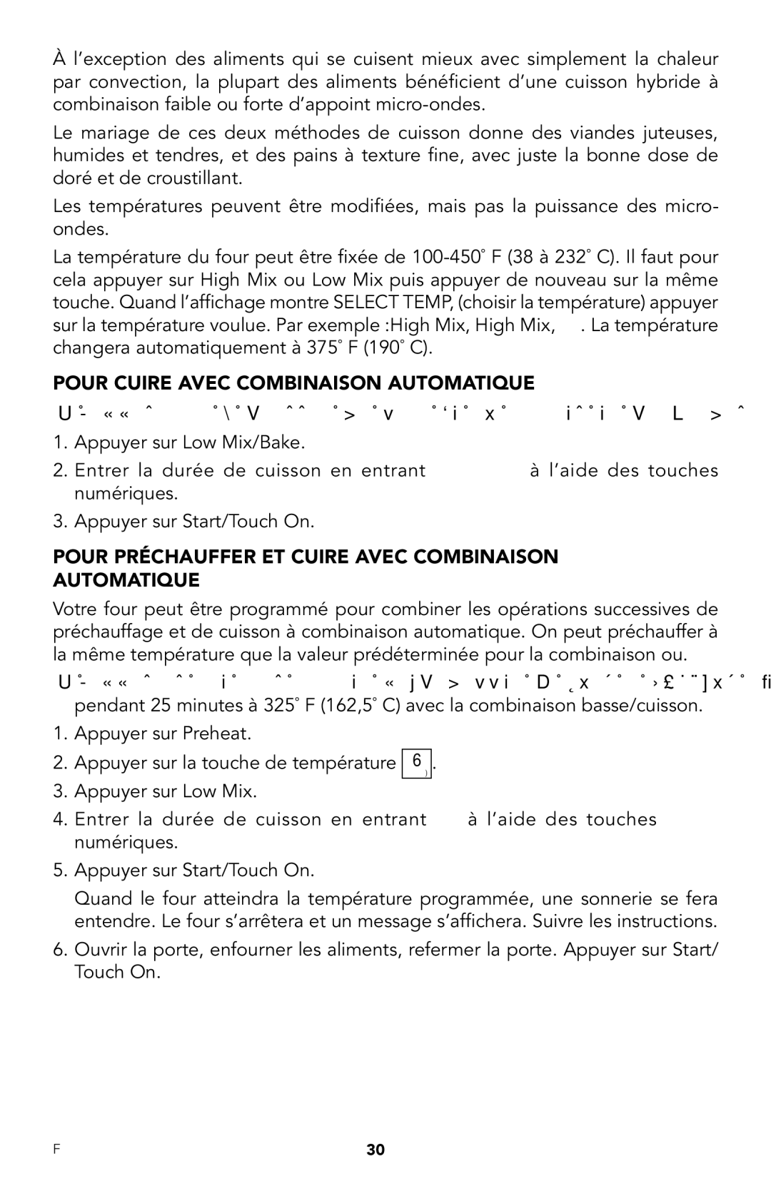 Viking RDMOR206SS manual Pour cuire avec combinaison automatique 