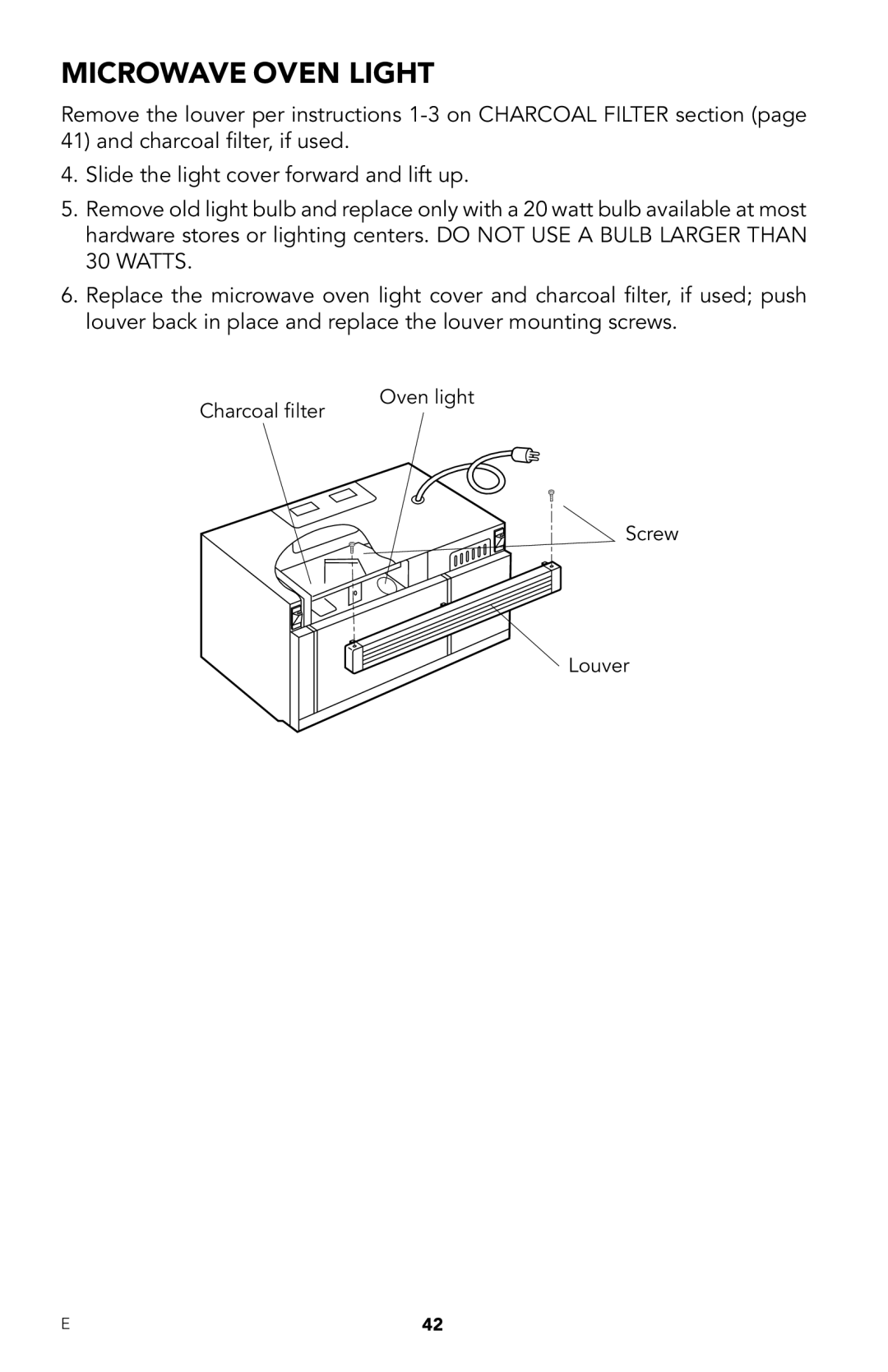 Viking RDMOR206SS manual Microwave Oven Light 