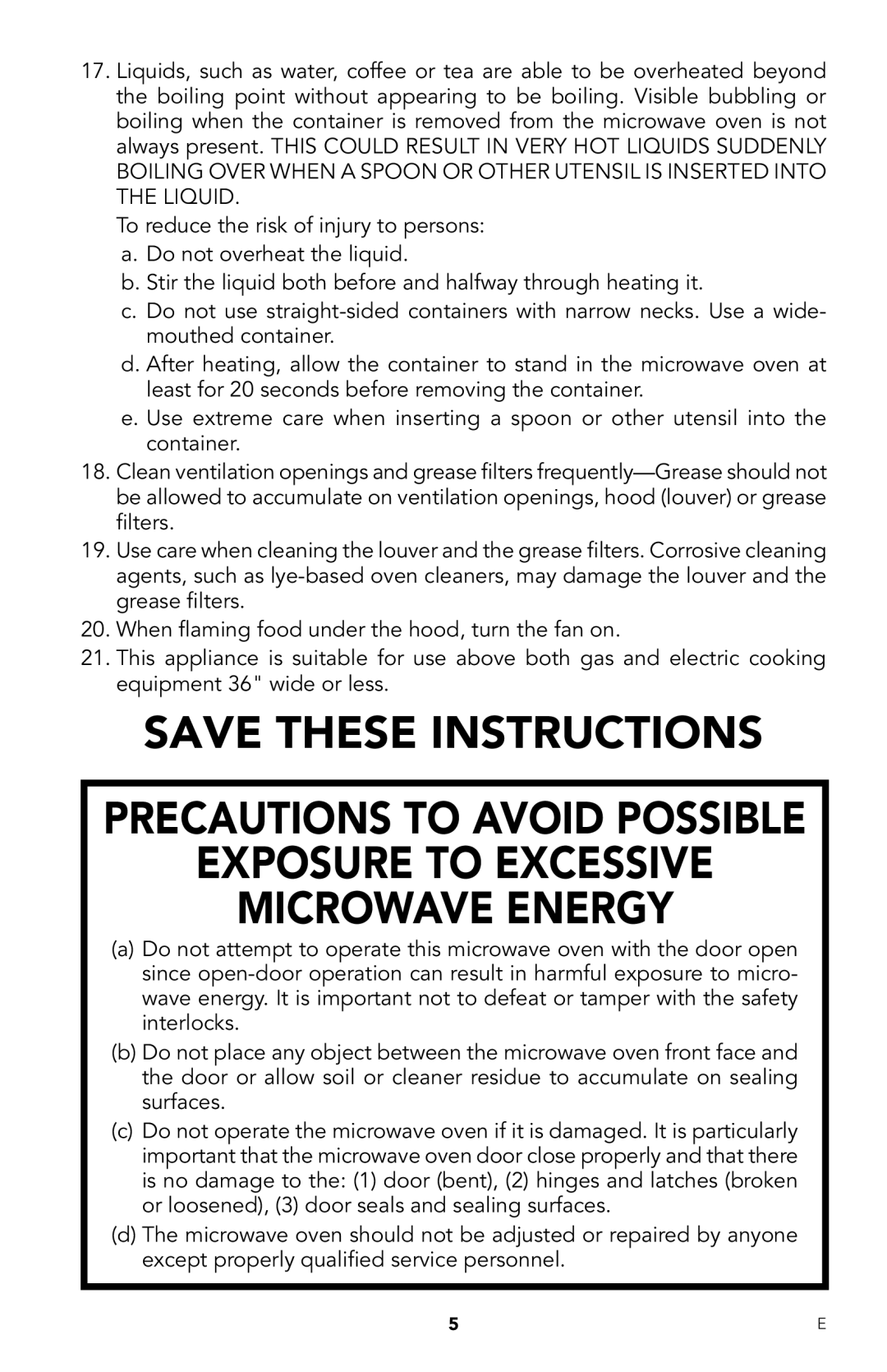 Viking RDMOR206SS manual Exposure to Excessive Microwave Energy 