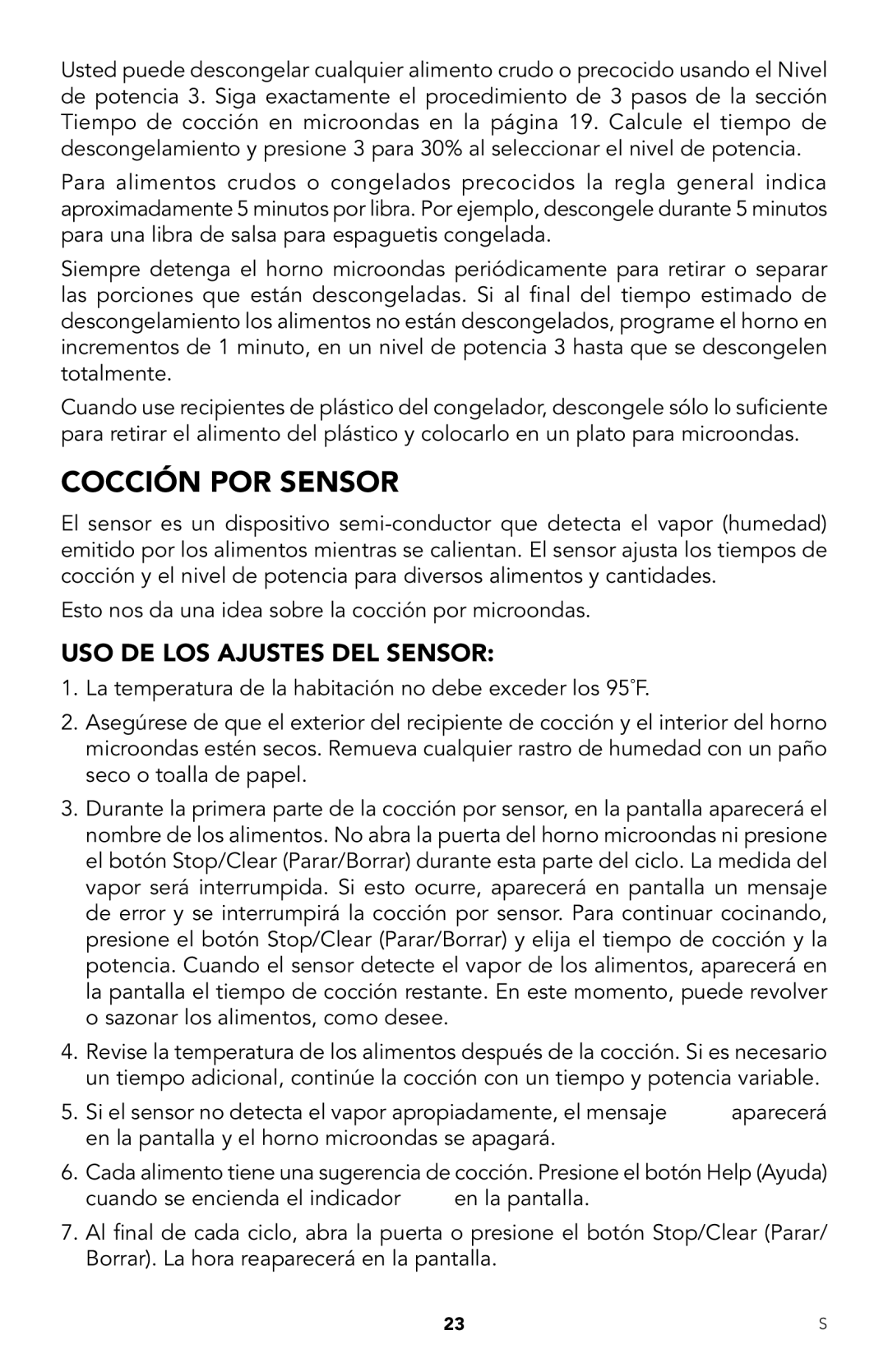 Viking RDMOR206SS manual Cocción POR Sensor, USO DE LOS Ajustes DEL Sensor 