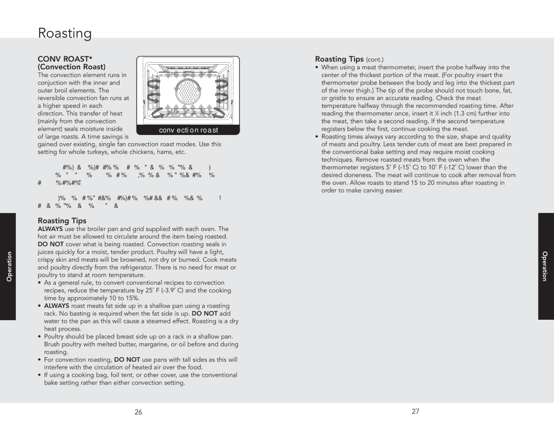 Viking RDSCE2305BWH, RDSCE2305BSS, DSCE1304BSS manual Roasting Tips 