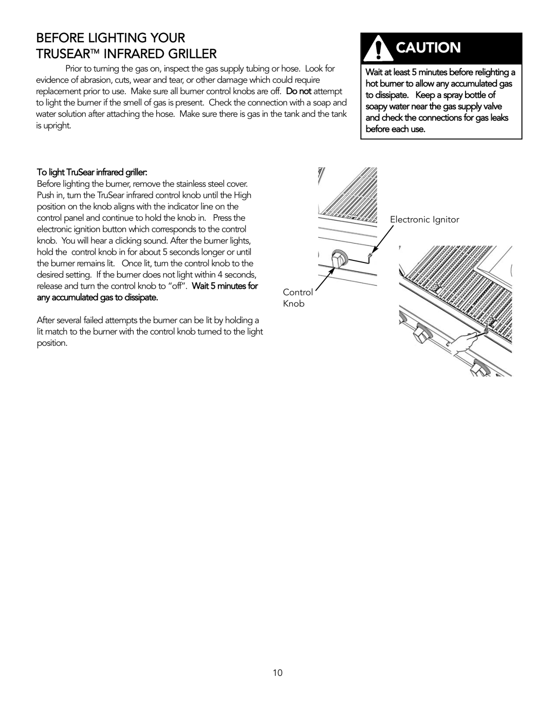 Viking TruSearTM manual Before Lighting Your Truseartm Infrared Griller, To light TruSear infrared griller 