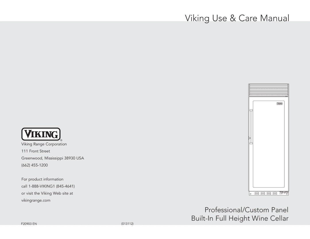 Viking VCWB301LSS, VCWB301RSS manual Viking Use & Care Manual 