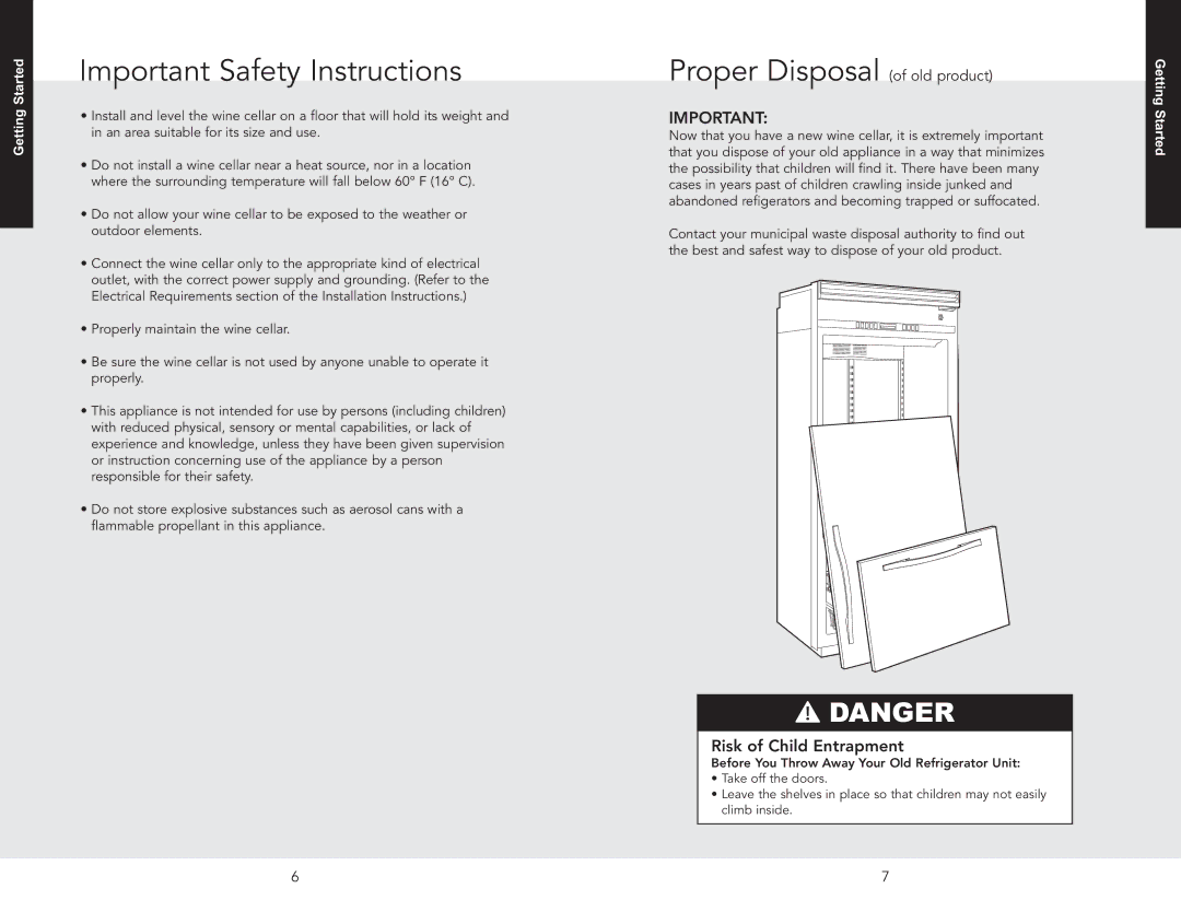 Viking VCWB301LSS, VCWB301RSS manual Important Safety Instructions, Proper Disposal of old product 