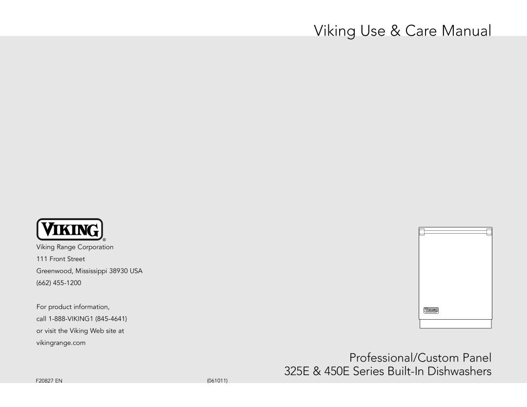 Viking VDB325ESS, VDB450E manual Viking Range Corporation 111 Front Street, Viking Use & Care Manual 