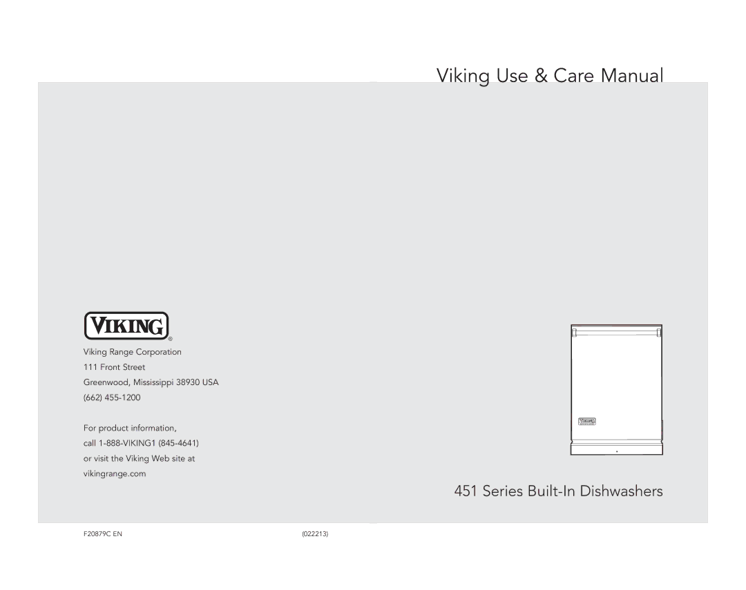 Viking 451 manual Viking Use & Care Manual 