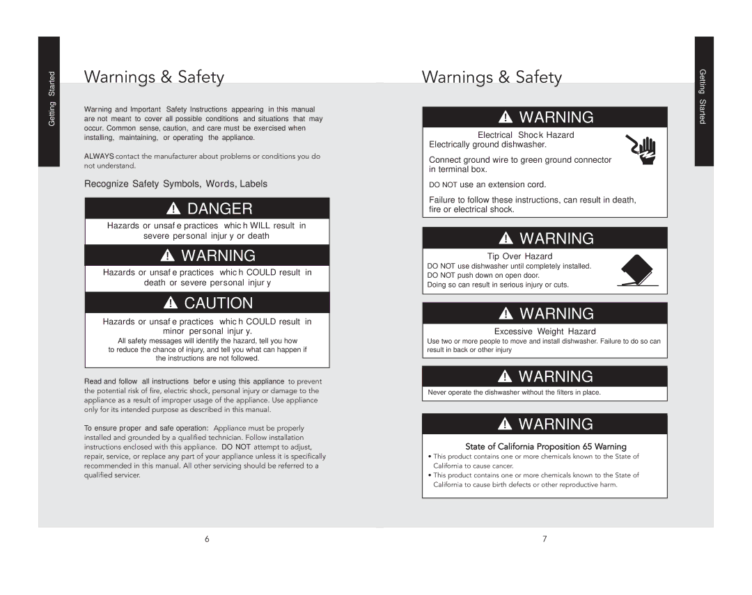 Viking VDB451SS, VDB451BK manual Recognize Safety Symbols, Words, Labels, Electrical Shock Hazard 