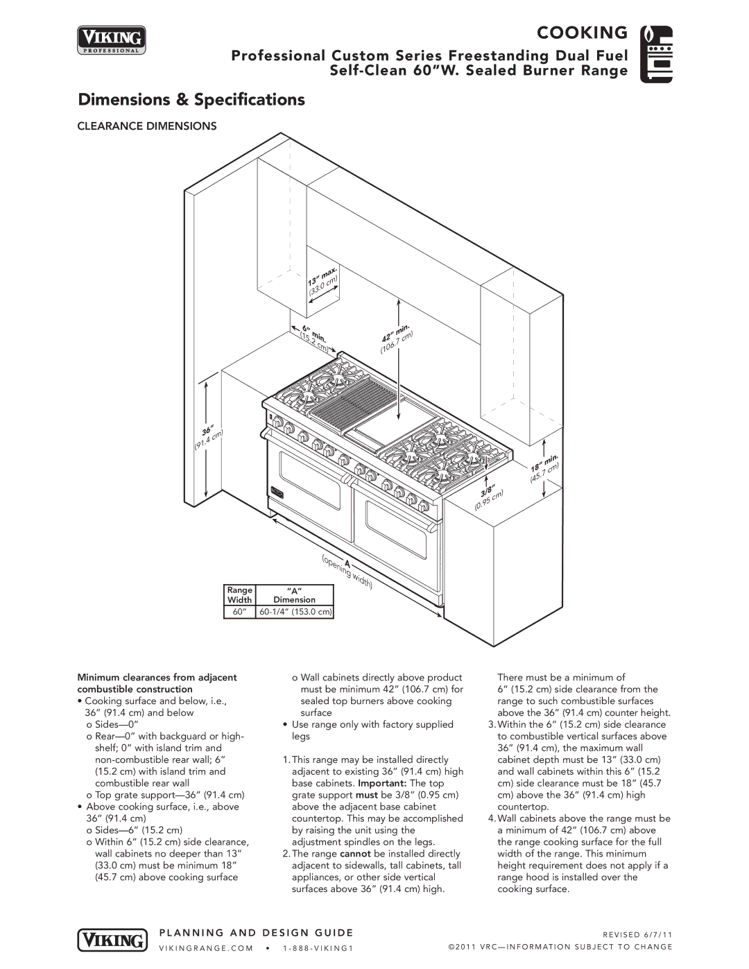 Viking VDSC560-6GQSS manual Gwi 