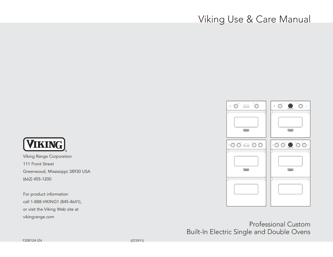 Viking VESO5302LE, VESO5302SS, VESO5272SS, VESO5302IB, VESO130SS, VESO1302TSS, VEDO5302SS manual Viking Use & Care Manual 