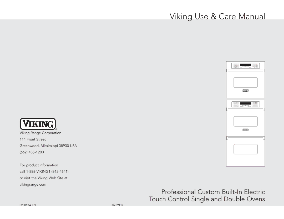 Viking VESO5302TSS, VESO5302TAR, VEDO5302TBU, VEDO5302TSS manual Viking Use & Care Manual 