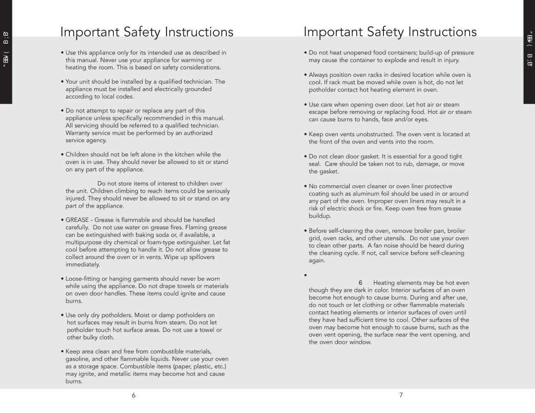 Viking VEDO5302TSS, VESO5302TAR, VESO5302TSS, VEDO5302TBU manual Important Safety Instructions 