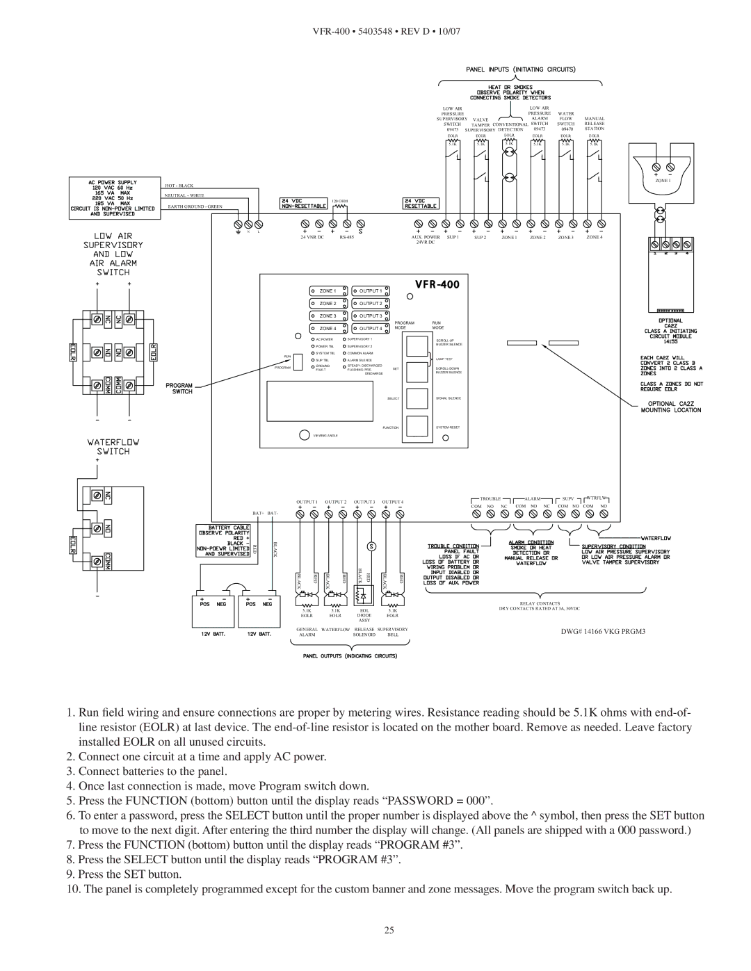 Viking VFR-400 instruction manual DWG# 14166 VKG PRGM3 