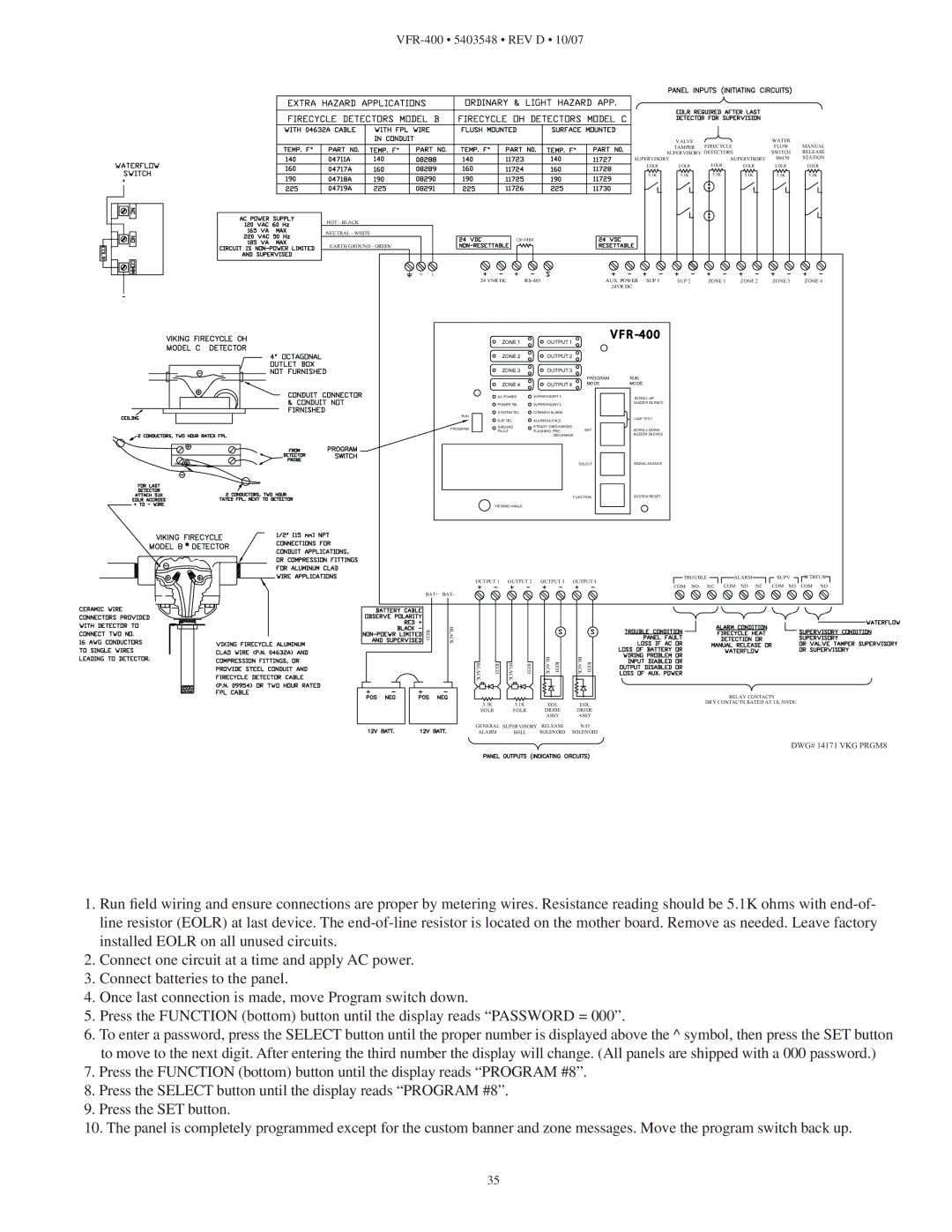 Viking VFR-400 instruction manual DWG# 14171 VKG PRGM8 