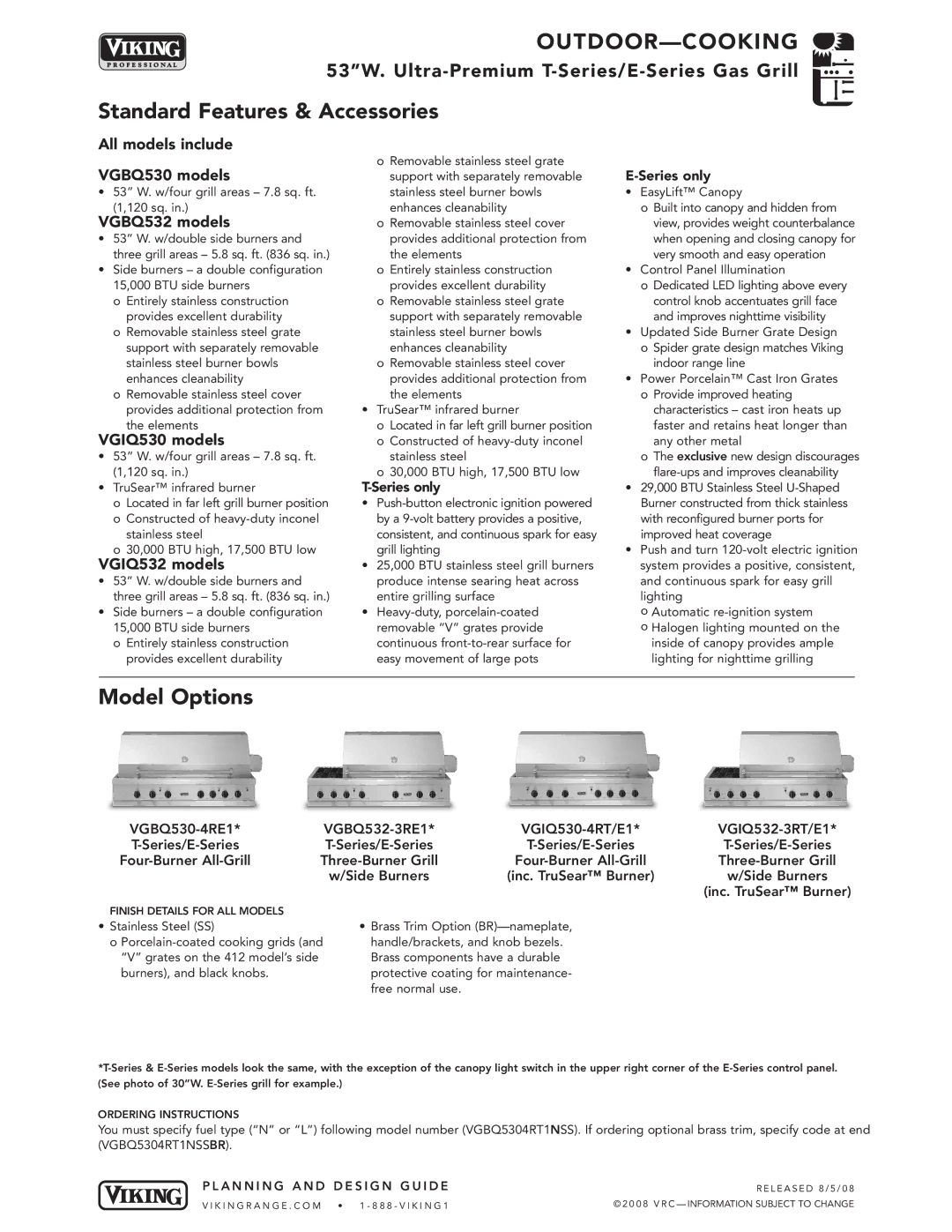 Viking manual All models include VGBQ530 models, VGBQ532 models, VGIQ530 models, VGIQ532 models 