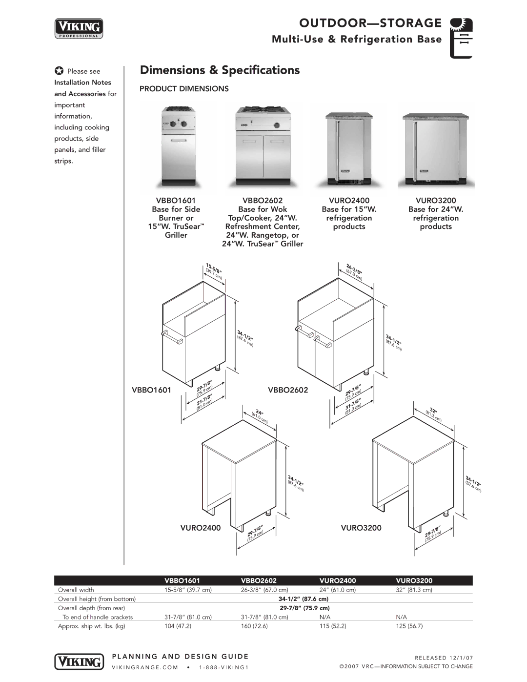 Viking VGBQ3002T1NSS manual VBBO1601 VBBO2602 VURO2400 VURO3200 