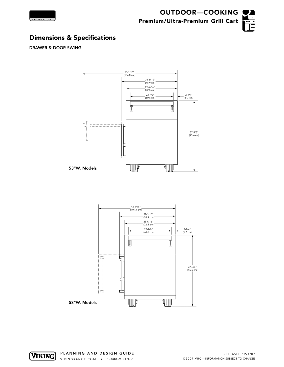 Viking VGBQ3002T1NSS manual 53W. Models 