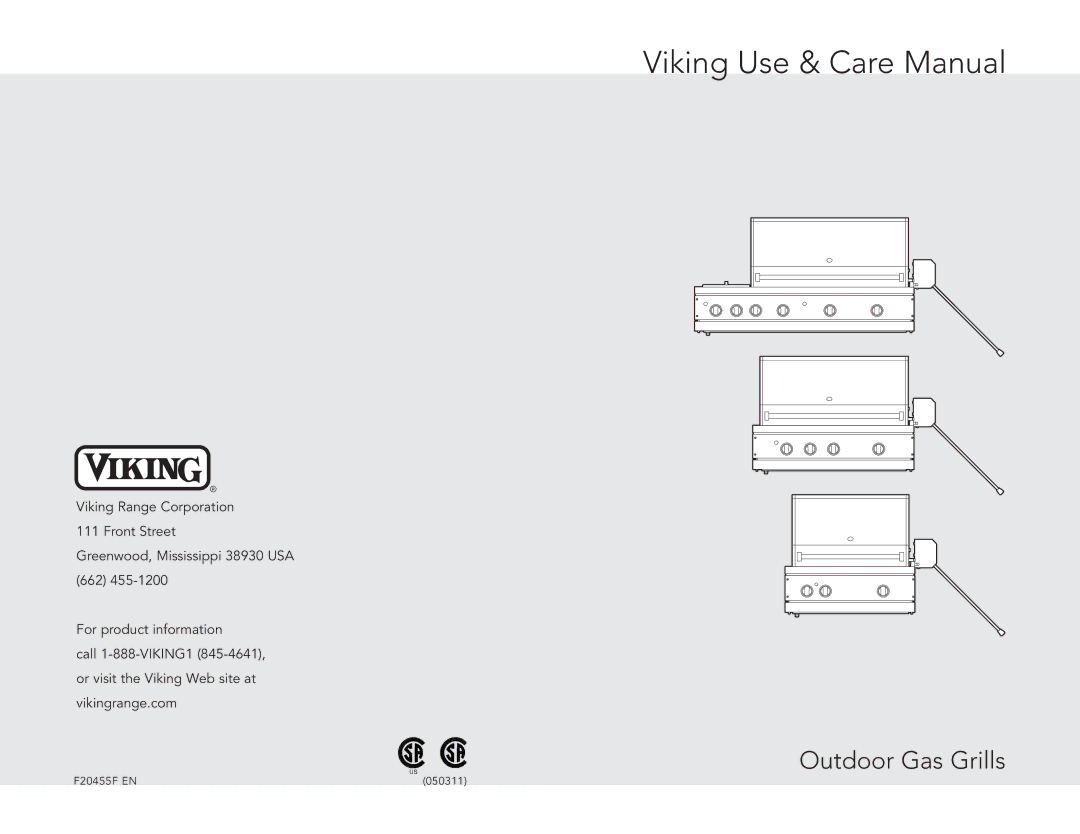 Viking VGBQ5323RE1N, VGBQ5323RE2L, VGBQ5323RE1L, VGIQ5323RT1L, VGIQ5304RT1L, VGIQ5304RE2N manual Viking Use & Care Manual 