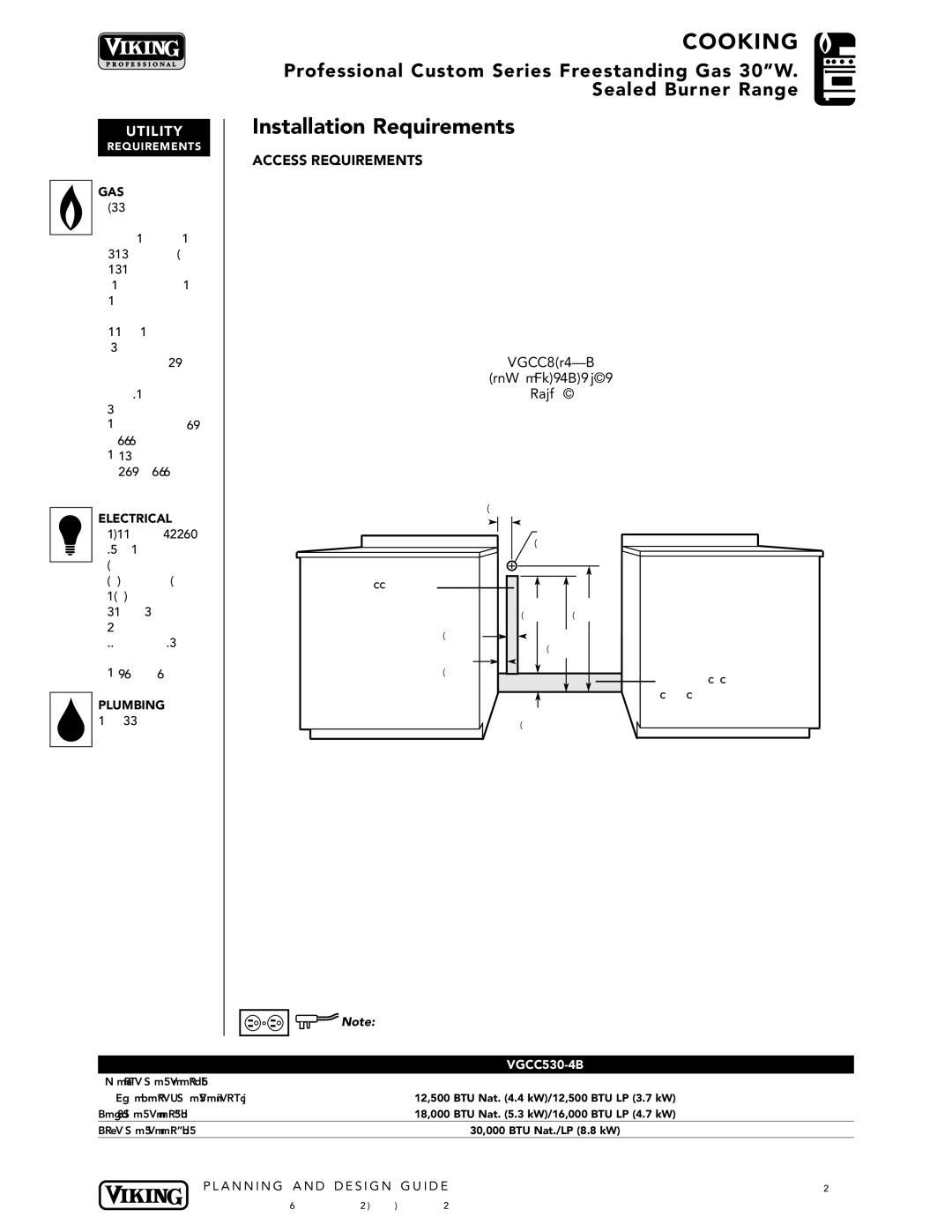 Viking VGCC530-4B manual Installation Requirements, Utilit Y 