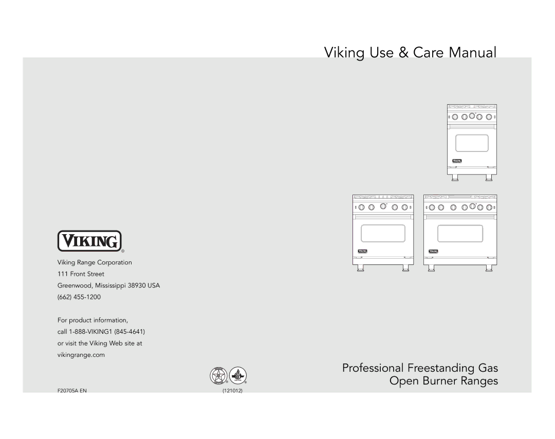 Viking VGIC5304BSLP, VGIC5304BWH manual Viking Use & Care Manual 