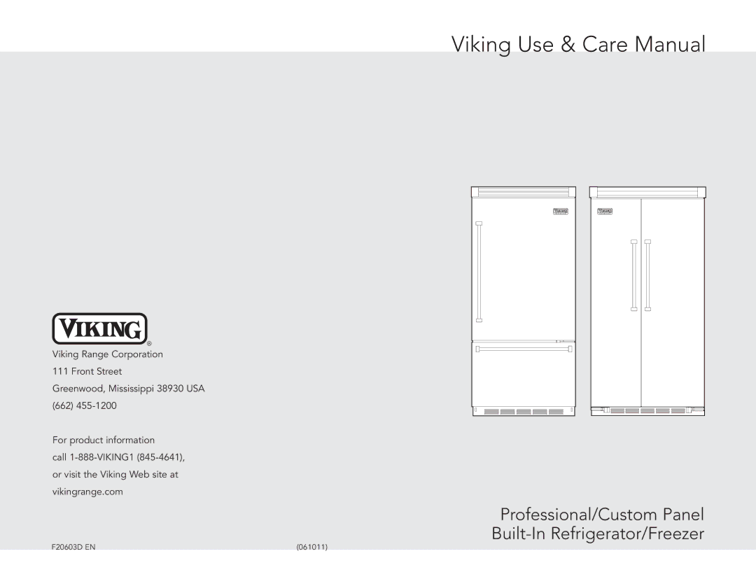 Viking FDFB5301R, VIBB536RSS, VCBB536LSS, FDFB5301L, VCSB542SS, VIBB536LSS, VCSB542DSS manual Viking Use & Care Manual 