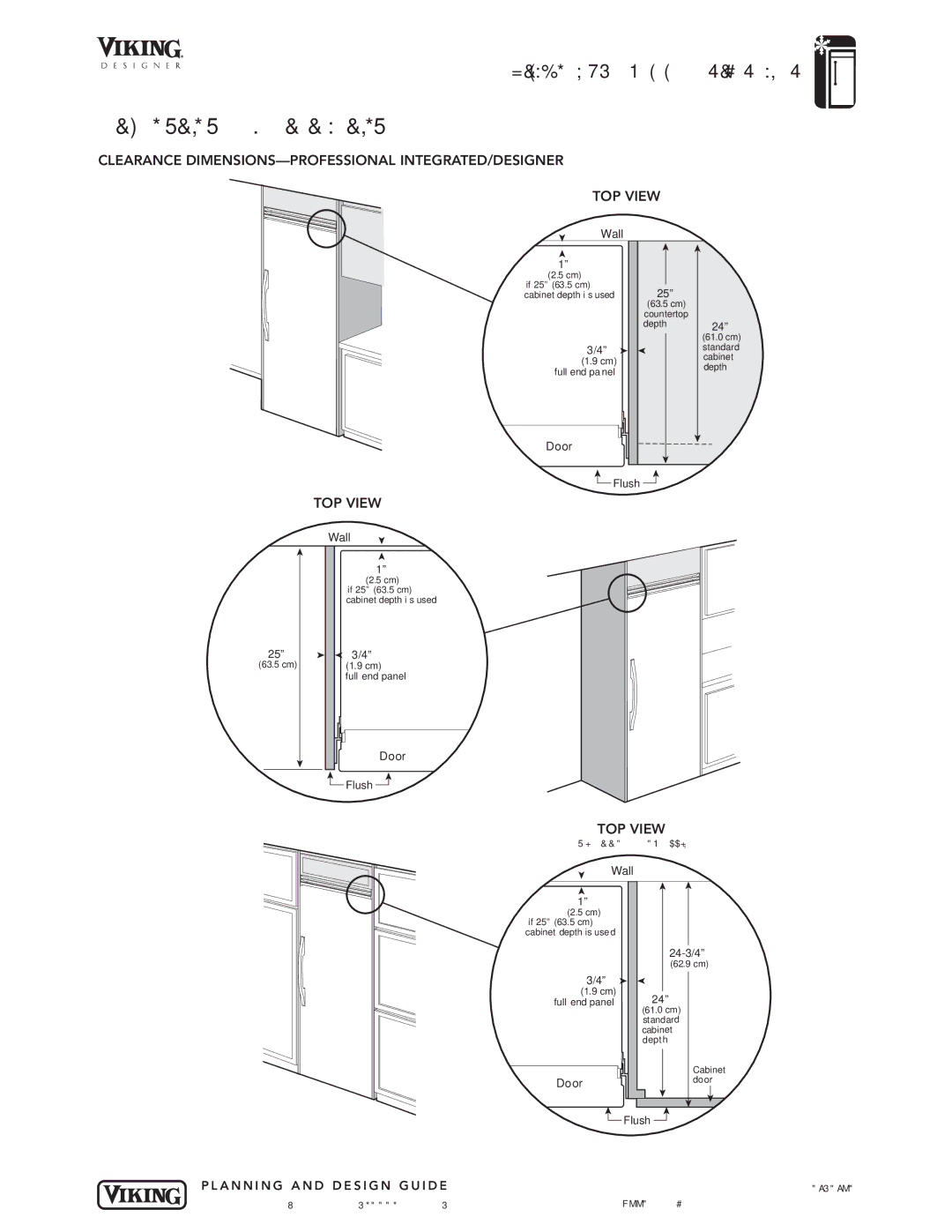 Viking VIRB364 specifications Door Flush 