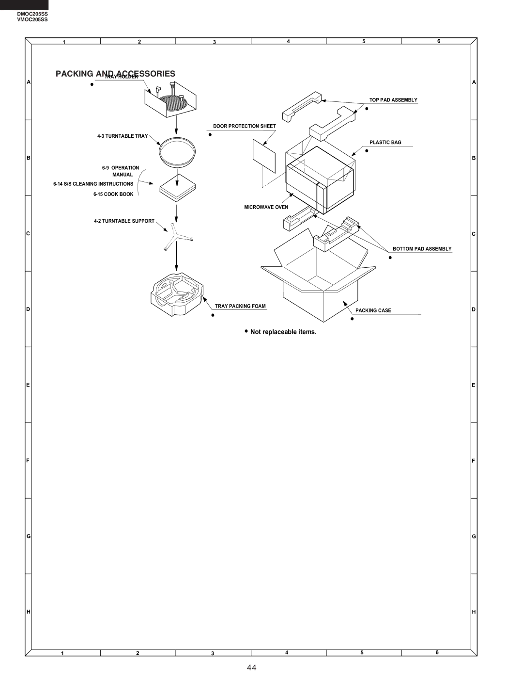 Viking VMOC205SS, DMOC205SS service manual Packing and Accessories 