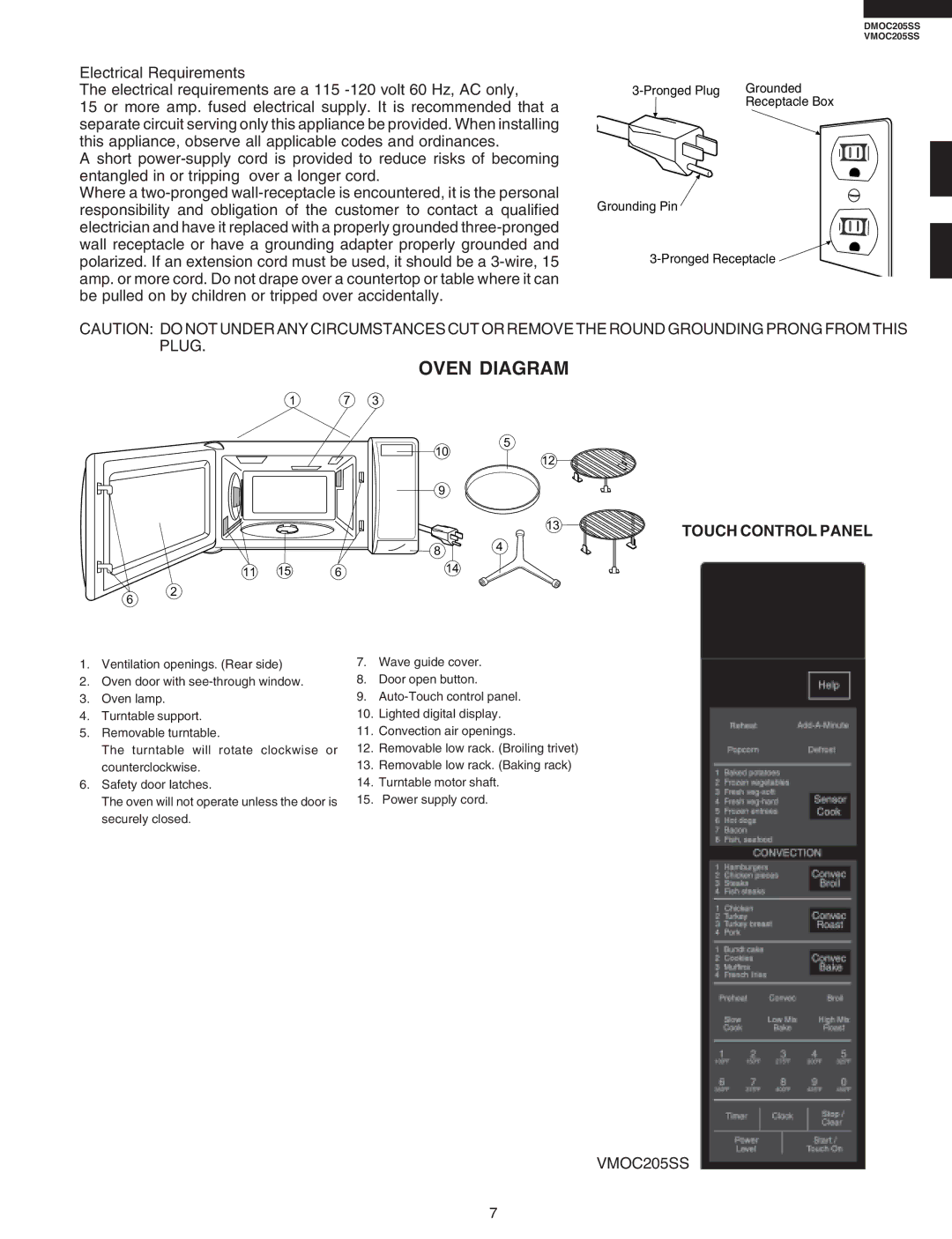 Viking DMOC205SS service manual Oven Diagram, VMOC205SS 