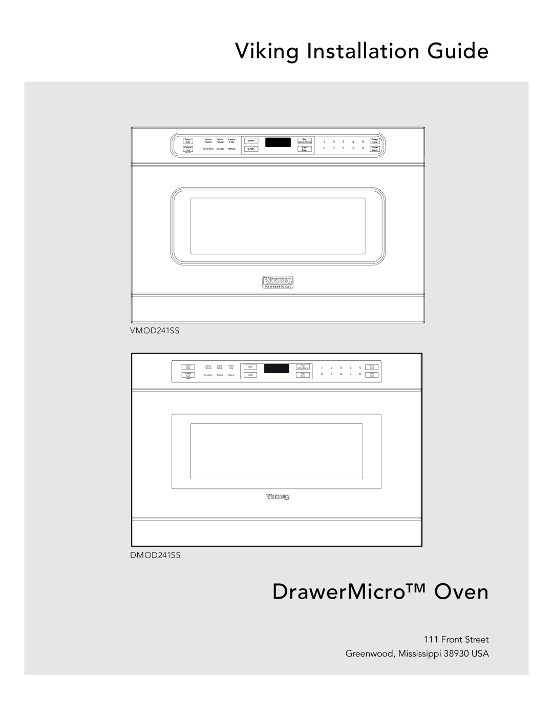 Viking DMOD241SS, VMOD241SS manual Viking Installation Guide 