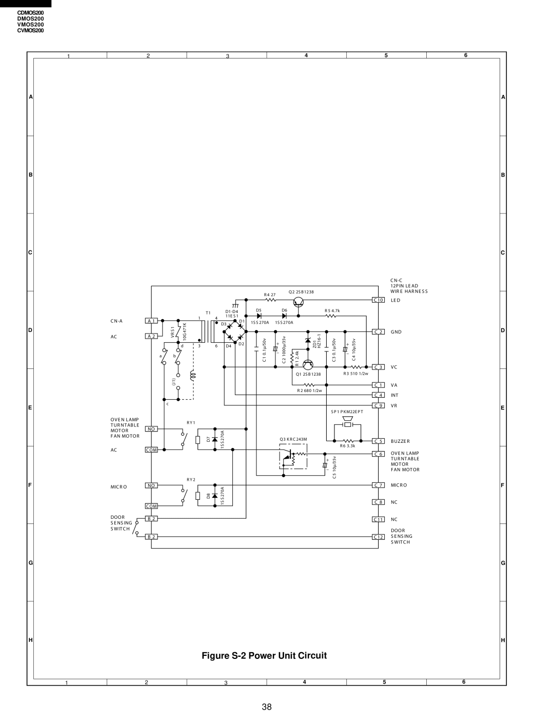 Viking CDMOS200, CVMOS200 service manual Figure S-2 Power Unit Circuit 